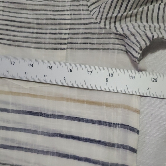 Blue Island Tan and cream Striped Swim Coverup Long Sleeve Tunic Sz M - Picture 10 of 11